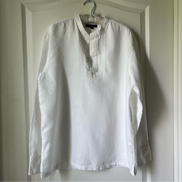 Banana Republic Tops - Banana republic 100% white linen tunic shirt, ladies large